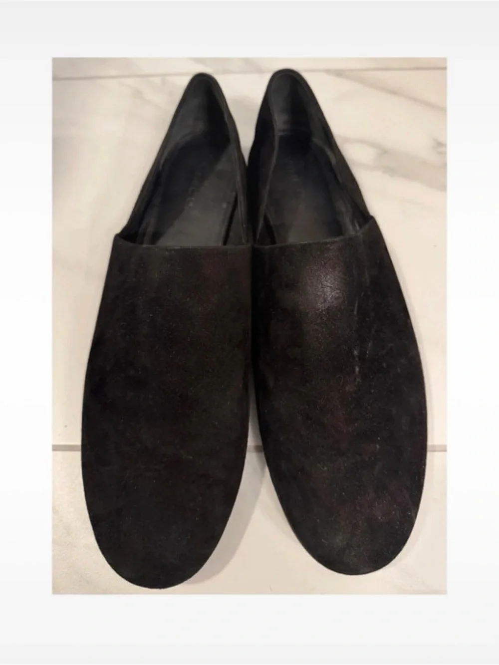 Vince Black Slip-On Suede Loafers
